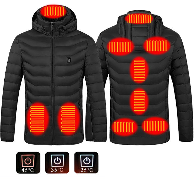 Men's Heated Puffer Jacket – Electric Heated Winter Coat with Hood