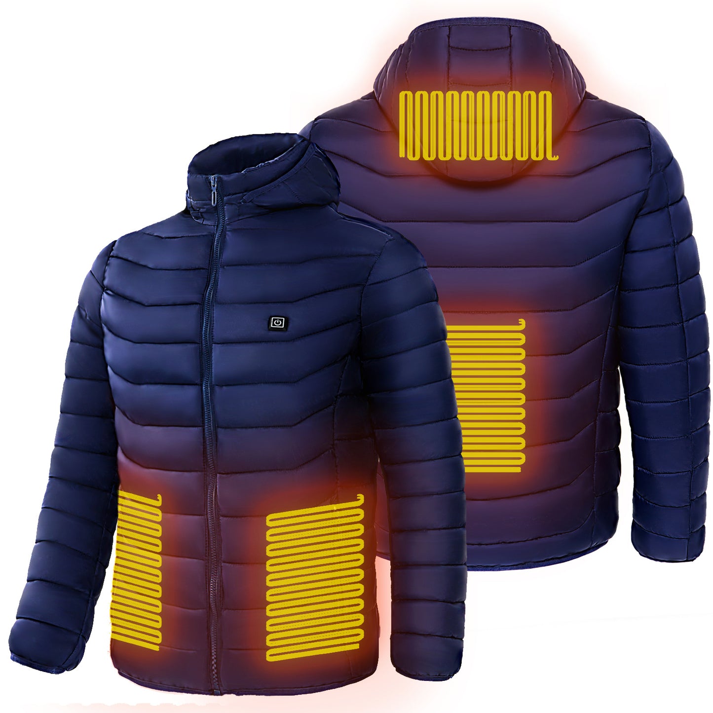 Men's Heated Puffer Jacket – Electric Heated Winter Coat with Hood