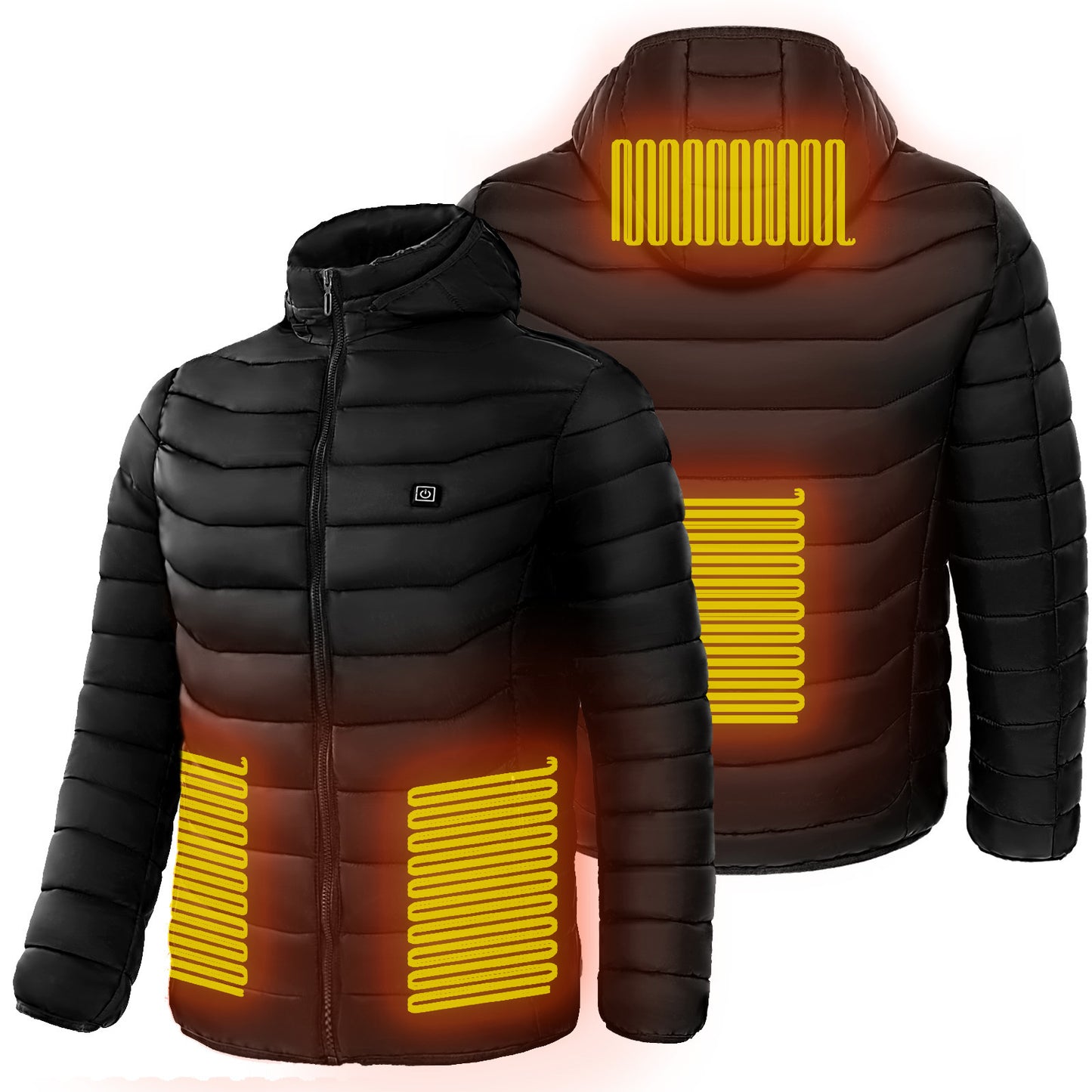 Men's Heated Puffer Jacket – Electric Heated Winter Coat with Hood