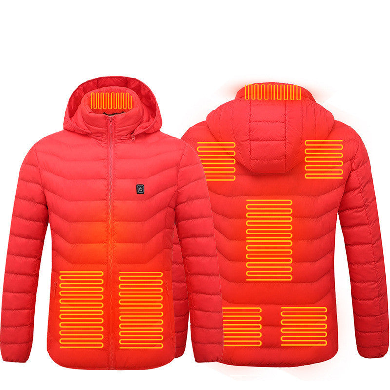 Men's Heated Puffer Jacket – Electric Heated Winter Coat with Hood